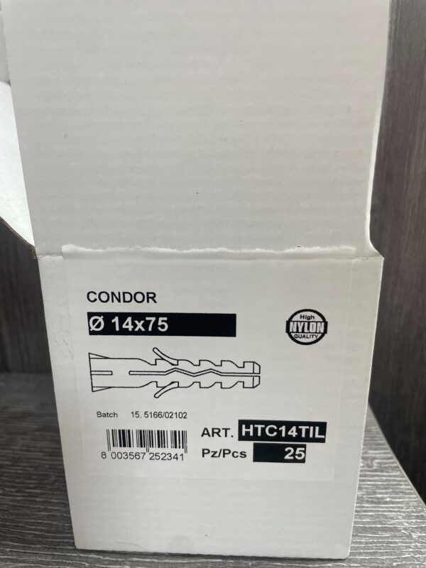 M14 X 90MM NYLON RAW PLUGS (25 PER BOX) - Image 3