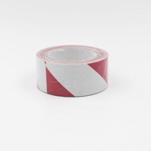 RED/WHITE HAZARD TAPE (STICKY)