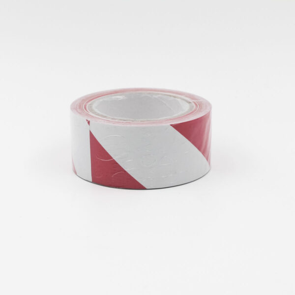 RED/WHITE HAZARD TAPE (STICKY)
