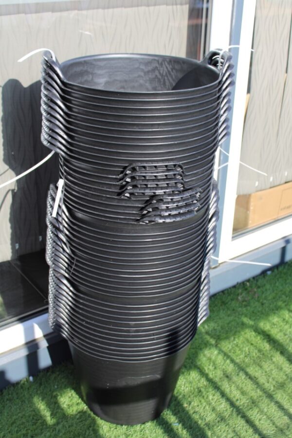 12 x 25LTR BLACK BUCKETS